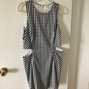 Checker Dress with Cutouts